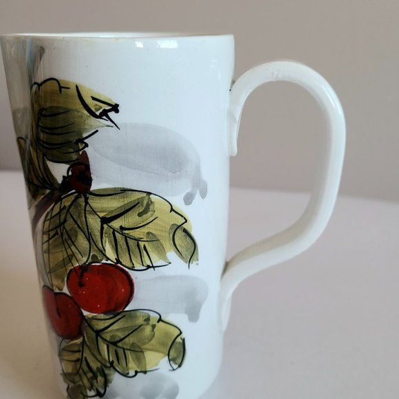 Hand made hand painted Italy pitcher with cherries design. - Picture 7 of 10